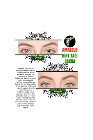Amazeus 4'lü Bakım Seti ''saç, Cilt Ve Kaş/kirpik Genel Bakım'' %100 Saf Argan,tatlı Badem,biberiye,hint