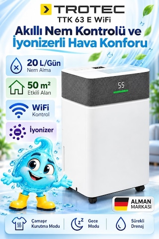 Trotec Nem Alma Cihazı Ttk 63 E Wifi Beyaz - Gri