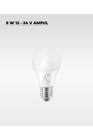 9w 12-24v Ampul 6500k - Beyaz Işık - E-27 Duy - 10 Adet Beyaz