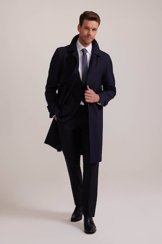 Erkek Lacivert Regular Fit Gabardin Pardesü