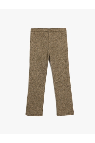 Koton Pantolon Slim Fit Beli Lastikli Cepli Viskon Karışımlı Kahverengi Desenli 5wkg40254ak Kahverengi Desenli Kahverengi