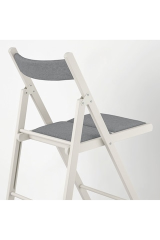 Frösvı Beyaz-knisa Açık Gri Katlanır Sandalye Masif Ahşap 1adet