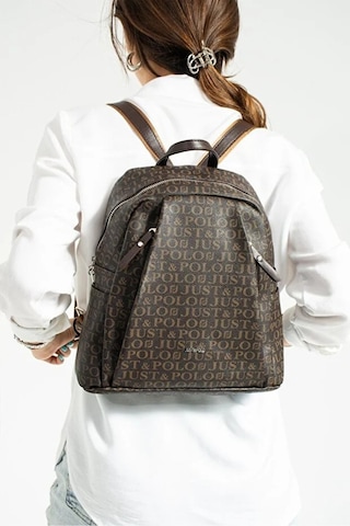 Just Polo Kadın Günlük Kullanıma Uygun Büyük Boy Sırt Çantası Shopper Ebat: 28 X 33 Cm Kahverengi