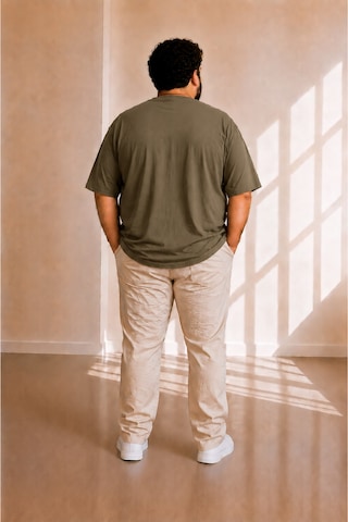Sngl Tekstil Erkek Büyük Beden Oversize Kısa Kollu T-shirt 3xl 4xl 5xl 6xl 7xl 8xl 9xl Haki