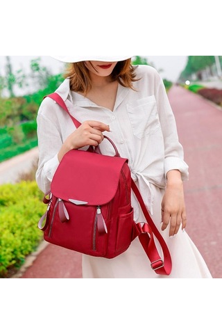 Kırmızı Yogodlns Kadın Oxford Su Geçirmez Omuz Çantası Paketi Kadın Rahat Büyük Kapasiteli Sırt Çantası Kırmızı