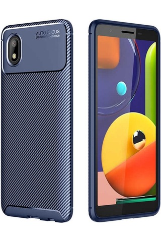 Galaxy A01 Core Kılıf Zore Negro Karbon Tasarım Silikon Kılıf