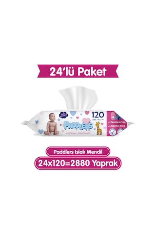 Paddlers Islak Mendil 24x120 li Koli (2880 Yaprak)