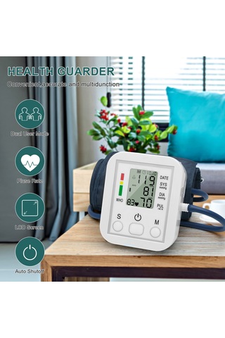 Qingmipy Taşınabilir Kol Tipi Tansiyon Aleti - Lcd Ekranlı Hassas Ölçüm, Ev Ve Seyahat Kullanımı İçin Beyaz
