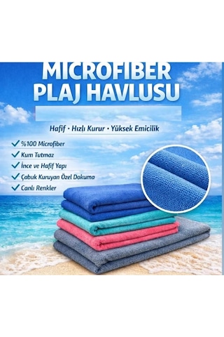 Bilmar Mikrofiber Ultra Emici Hızlı Kuruyan Kum Tutmaz Spor, Havuz, Plaj Havlusu 70 X 140 Cm X 4 Adet Çok Renkli