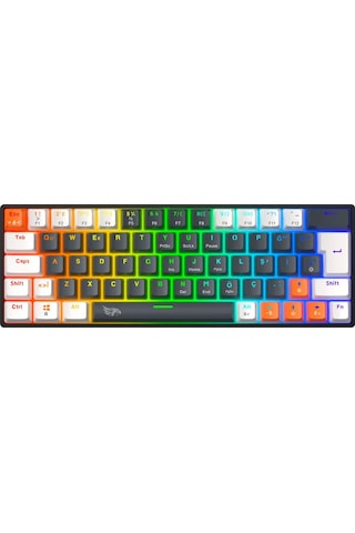 Neopulse Mekanik Klavye Gaming Klavye Red Switch Rainbow 63 Tuşlu Gasket Klavye Mini 12mod Siyah
