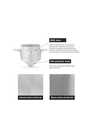 Qingmipy Katlanabilir Taşınabilir Kahve Filtresi, Çift Katmanlı Paslanmaz Çelik Demleme Konisi, Kağıtsız Çevre Dostu Tasarım Diğer