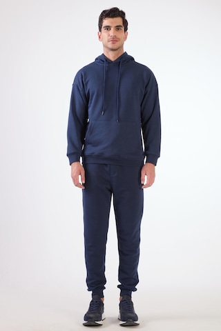 Dufy Lacivert Kapüşonlu Kanguru Cepli Regular Fit Erkek Sweatshirt Lacivert