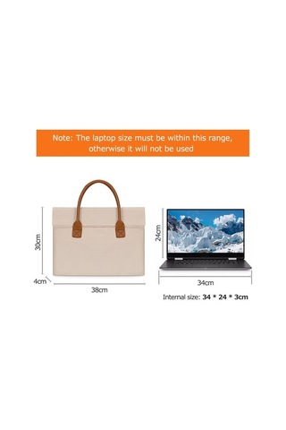 Pazly Taşınabilir Dizüstü Bilgisayar Çantası, Oxford Kumaş, Sıçrama Geçirmez, 34x24x3cm, Bej Renk, İş Ve Okul Kullanımı İçin Bej