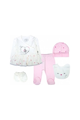 Tongs Baby Cute Bunny 5'Li Zıbın Takım 0-3 Ay Hastane Çıkışı -Pem Çok Renkli