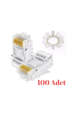Rj45 Jack Cat5e İnternet Kablo Kablosu Ucu Konnektör Ethernet Connector Jak 4220