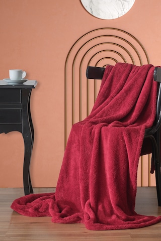 Wellsoft Tv Battaniyesi Peluş Polar Ultra Yumuşak Battaniye 140x170 Cm Bordo