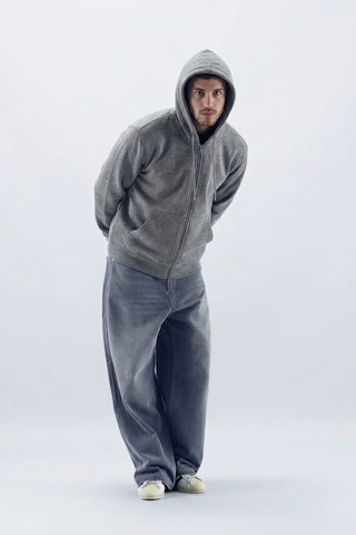 Markapia Erkek Fermuarlı Kapüşonlu Cepli Sweatshirt Antrasit