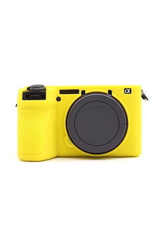 Cbtx Sony Uyumlu A6700 Dokulu Kılıf Anti -çizelge Silikon Kapak Kamera Kılıfı - Sarı