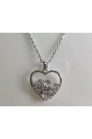 Uzel Taşlı Kalp Kolye