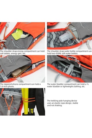 Dancemonkey 5l Kapasiteli Su Çantası, Koşu-yürüyüş-süreyiş İçin Turuncu, Ha Açık Çanta Naylon Hidrasyon Paketi Turuncu