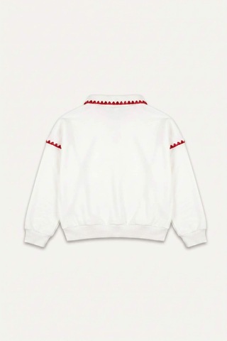 Defacto Polo Yaka Baskılı Kalın Sweatshirt Kumaşı Sweatshirt Kız Bebek I0898a526auer105 Ekru-er105