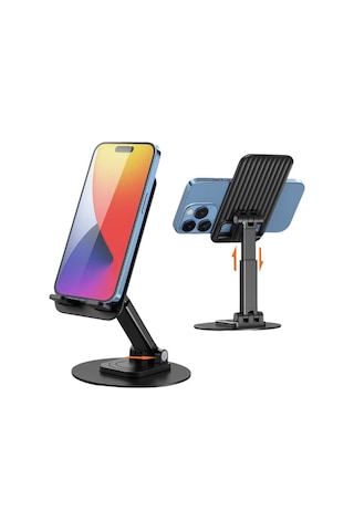 Jmary Mk-59 Yüseklik Ayarlı Katlanabilir 360 Derece Dönebilen Telefon Ve Tablet Standı Siyah