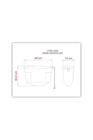 Visam Lord 2000 Asma Rezervuar - 450-001 -zincirli- Dar-plastik Beyaz