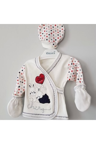 Erkek Bebek Kutulu Tavşan 5li Zıbın Seti Çok Renkli