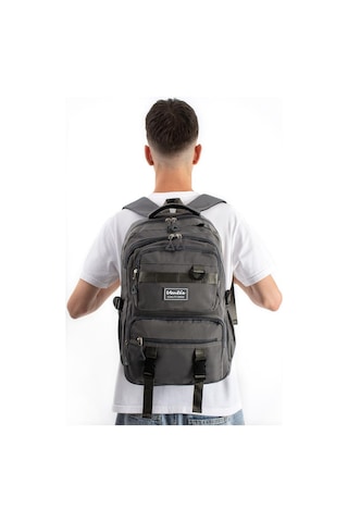 Ventis Unisex Okul 2'li Set Çantası Lise Ortaokul Kalemlikli Sırt Çantası 43 30 Cm Çok Cepli Vnt7-c Gri