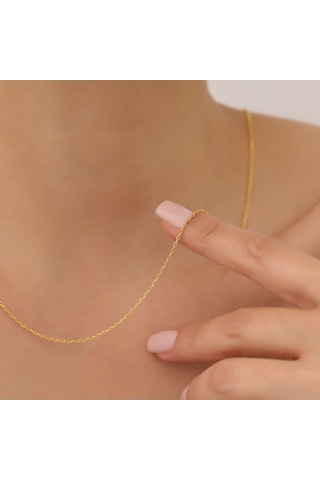 925 Ayar Gümüş 40 Forse Hayalet Kolye Zinciri - C00101 Altın