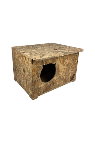 Goxawee Kedi Evi Dış Ortam Uygun Ahşap Kedi Evi Osb 50x45x34 Cm