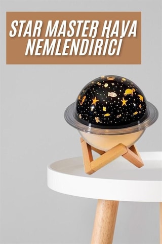 Hava Nemlendirici Led Işıklı Gece Lambası Yıldız Görünümlü Renk Değiştiren Çok Renkli 04038301