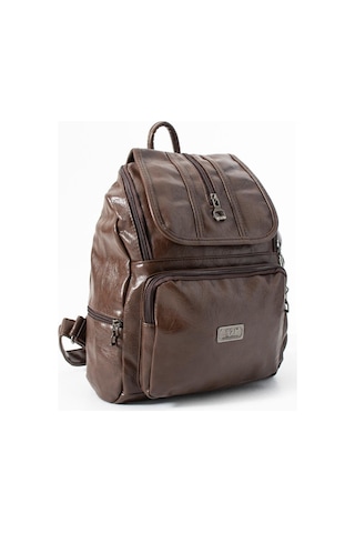 571 Collections Suni Deri Yıkama Sırt Çantası Poliüretan Kahverengi Model: 571-14-16j Kahverengi