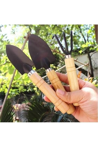 Mini Ahşap Hobi Bahçe Seti 3 Adet-9046440639180