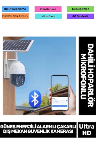360 Dönen Ptz Kontrol Hareket Algılama Teknolojisi 8000 Mah Güneş Enerji Dış Mekan Güvenlik Kamera