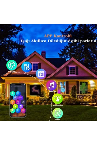 Rgb Akıllı Perde Işıkları 400 Led Işıklı Uzaktan Kumanda Hediye