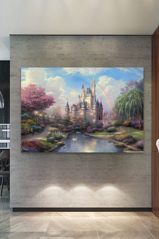 Gökkuşağı Masal Yaşam Dekoratif Kanvas Tablo 30 x 20
