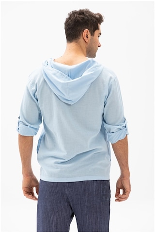Şile Bezi Kapüşonlu Erkek Sweatshirt Buz Mavi Bmv