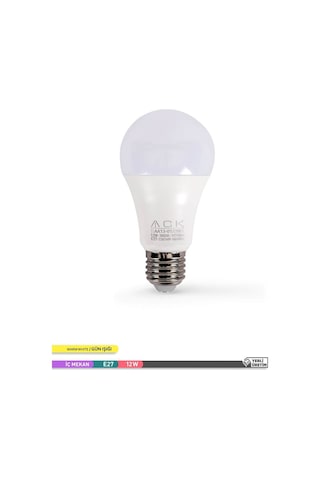 ACK LED A60 Ampul 3000K Gün Işığı 220V 12W E27