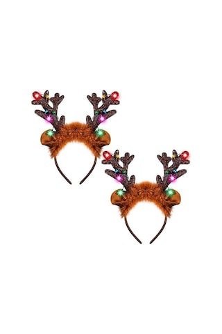 Işıklı Noel Baba Kafa Bandı - Yetişkinler Ve Çocuklar İçin Sevimli Ren Geyiği Kafa Bandı - Noel Partisi Hediyeleri - Noel Aksesuarları