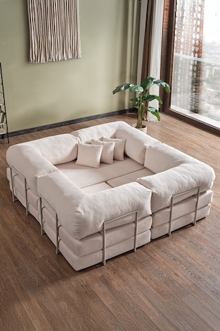 Legom Avanos Aktivite Koltuğu Yatak Olabilen Çok Amaçlı Kanepe Koltuk Takımı Krem Krem