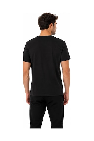 Tommy Life Erkek Siyah Bisiklet Yaka Tshirt 88497
