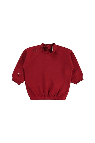 Civil Baby Uğur Böceği Nakışlı 6-18 Ay Sweatshirt - Kırmızı Koyu Kırmızı