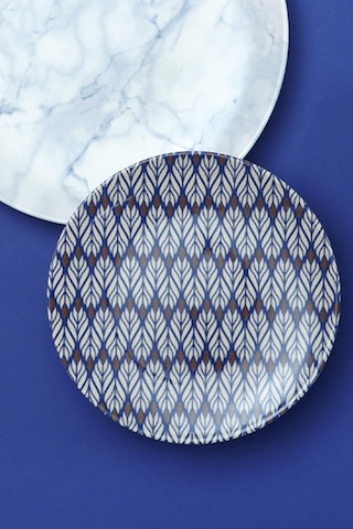 Neva N3409 Virgo 24 Parça Mavi Renkli Mermer Desenli Porselen Yemek Takımı