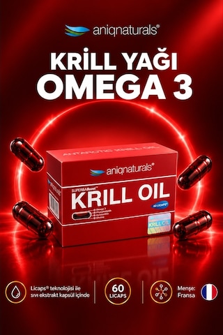Aniqnaturals Superbaboost Krill Oil Yağı Super Omega3 Kaynağı 60 Licaps