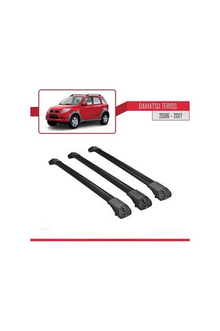 Daihatsu Terios 2006-2017 Arası İle Uyumlu Ace-1 Ara Atkı Tavan Barı Siyah 3 Adet Bar