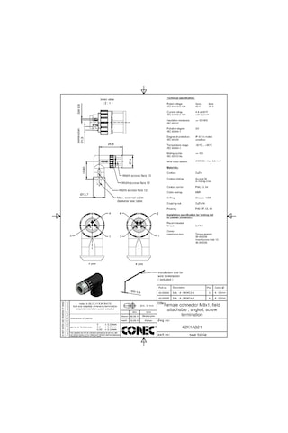 M8 3 Pin Dişi 90° Konnektör Conec 42-00026