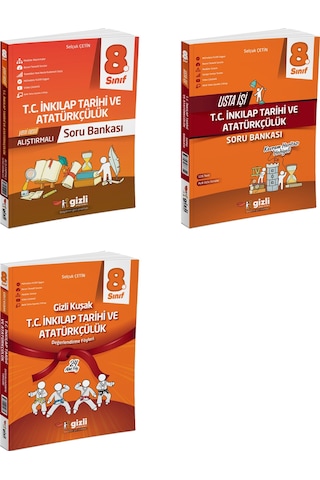 Gizli Yayınları 2025 8. Sınıf Lgs İnkılap Bilgiler Alıştırmalı + Usta İşi + Gizli Kuşak Serisi Seti 3 Kitap