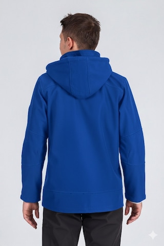 Suya Dayanıklı Slim Fit Softshell Kapüşonlu Erkek Mont Saks Mavisi