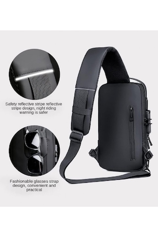 Çanta Yurdu Newish Polo Bodybag Sling Sırt Ve Göğüs Çantası Siyah